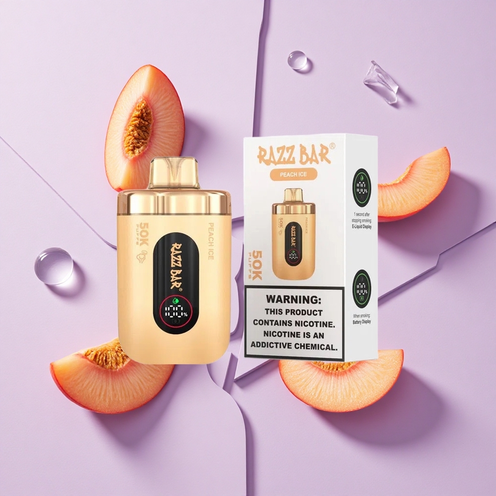 Brzoskwinia Lód Razz Bar 50K Puffs 50000 Zaciągnięć Poland vape wholesale