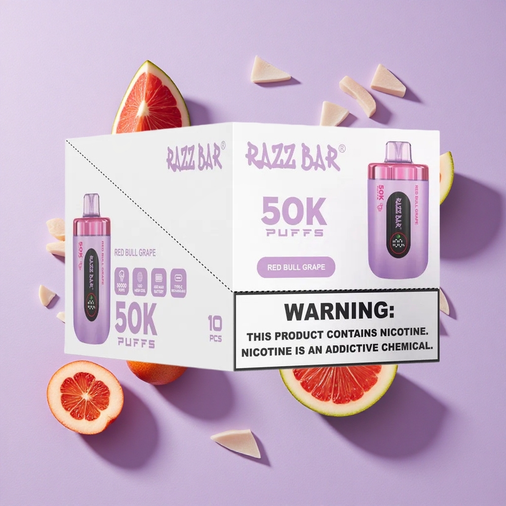 Czerwony Był Winogrono Razz Bar 50K Porywów 50000 Puffs Poland vape wholesale