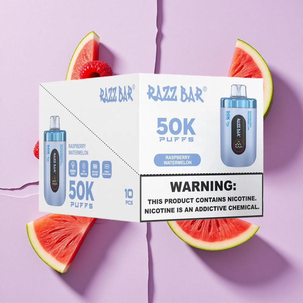 Malinowo-Arbuzowy Razz Bar 50K Puffs 50000 Zaciągnięć Poland vape wholesale