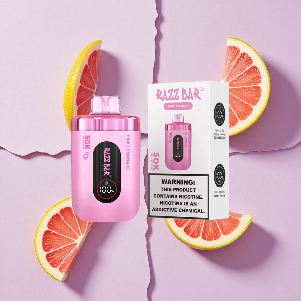 Różowa Lemonada Razz Bar 50K Puffs Jednorazowy Vape 50000 Zaciągnięć Poland vape wholesale
