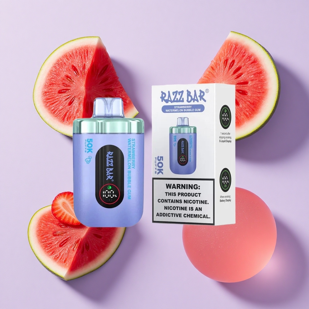 Truskawka Arbuz Gum Balonowa Razz Bar 50K Puffs 50000 Zaciągnięć Poland vape wholesale