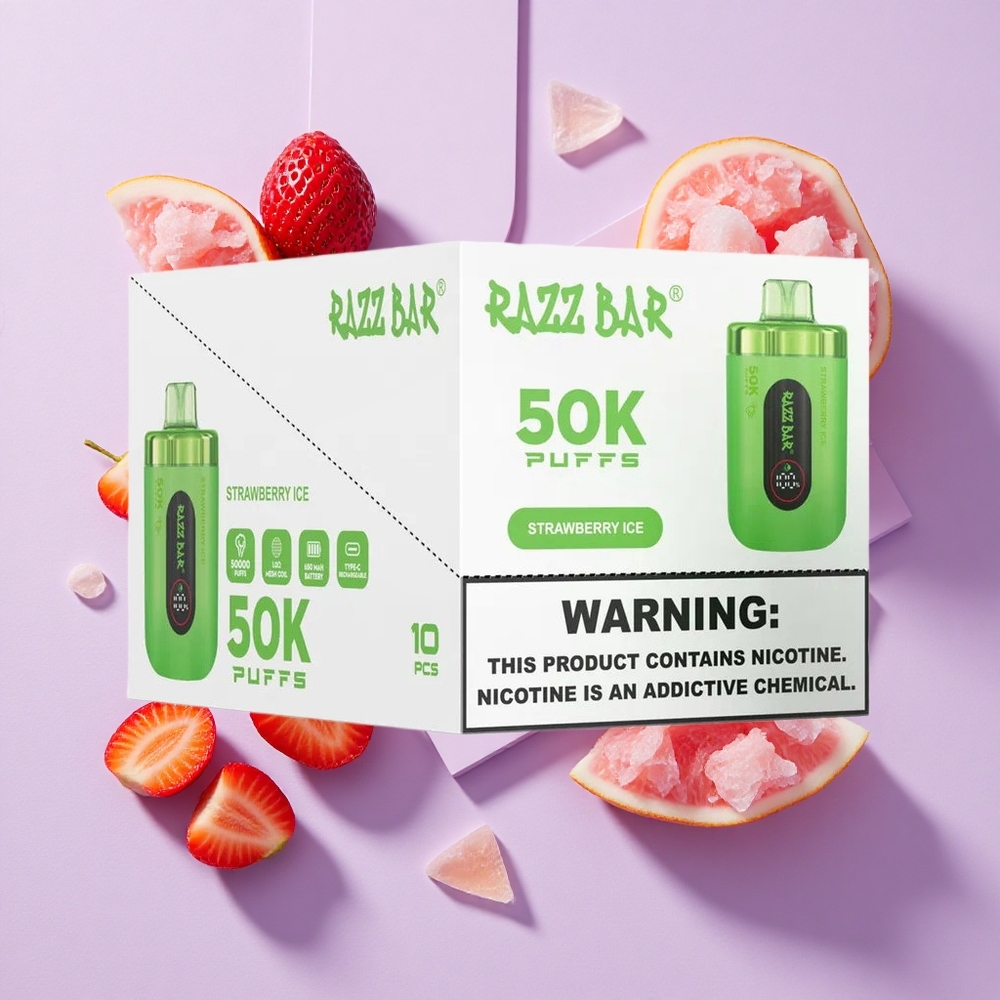 Truskawkowo-Lodowa Razz Bar 50K Puffs 50000 Zaciągnięć Poland vape wholesale
