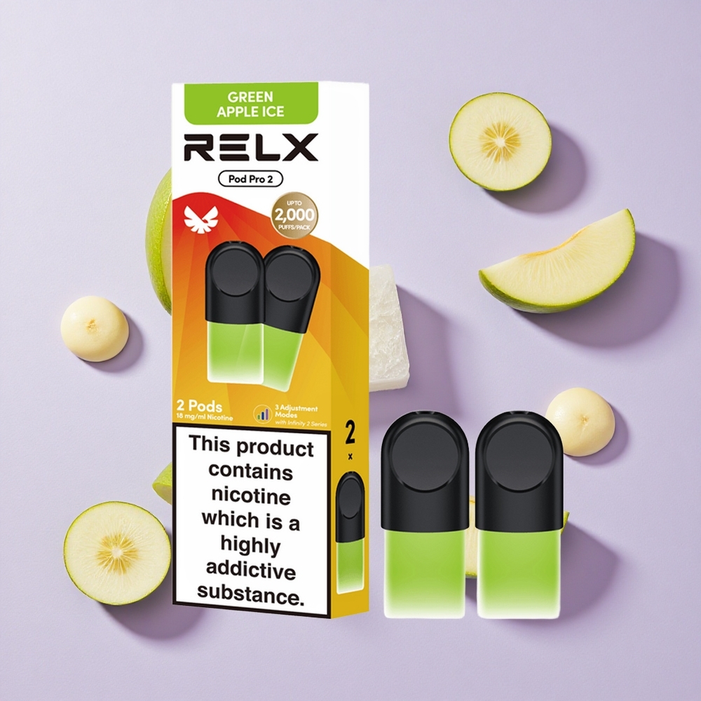 Zielone Jabłko Lód RELX Pod Pro 2 600 zaciągnięć 1.8% nikotyny Poland vape wholesale