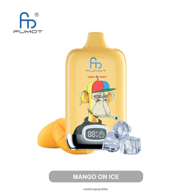 Fumot Original RandM Digital Box Urządzenie do waporyzacji z baterią i wyświetlaczem cieczy o pojemności 12000 624VFR12 mango na lodzie - RandM Vape Polska