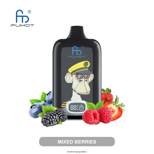 Fumot Original RandM Digital Box Urządzenie do waporyzacji z baterią i wyświetlaczem cieczy o pojemności 12000 624VFR12 mango na lodzie - RandM Vape Polska