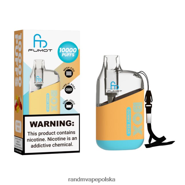Fumot Original RandM Tornado Box 10000 urządzenie do waporyzacji z kontrolą przepływu powietrza 1 szt 624VFR92 gumowaty miś - RandM Vape Polska