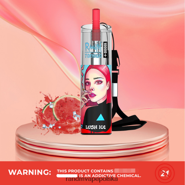 RandM Tornado 10000 plus urządzenie do waporyzacji z kontrolą przepływu powietrza 1 szt 624VFR76 lód winogronowy - RandM Disposable Vape