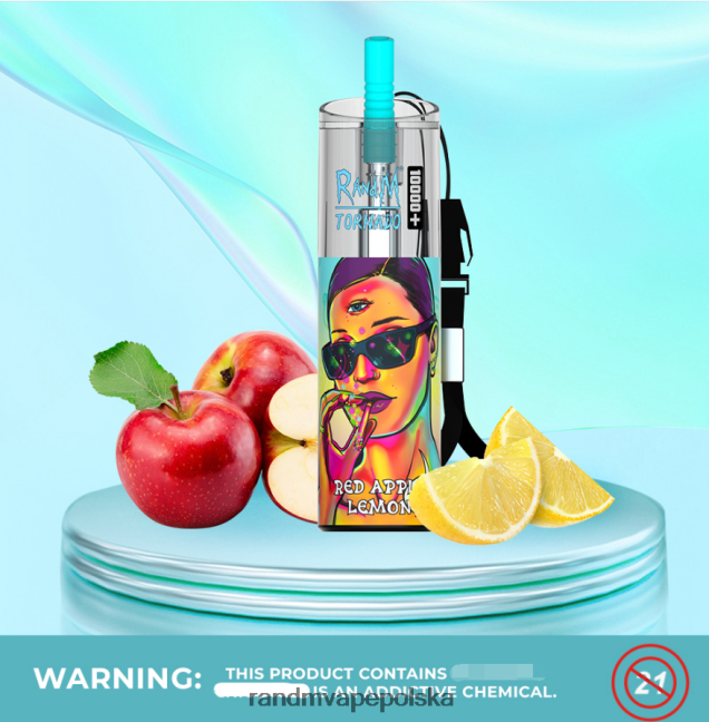 RandM Tornado 10000 plus urządzenie do waporyzacji z kontrolą przepływu powietrza 1 szt 624VFR76 lód winogronowy - RandM Disposable Vape