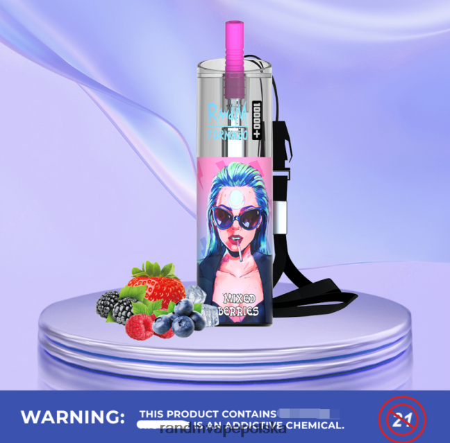 RandM Tornado 10000 plus urządzenie do waporyzacji z kontrolą przepływu powietrza 1 szt 624VFR78 Mieszane jagody - Tornado Vape Wrocław