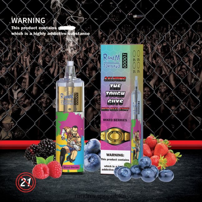 RandM Tornado 10000 urządzenie do waporyzacji z kontrolą przepływu powietrza 1 szt 624VFR105 zmiksowane jagody - RandM Vape Warszawa