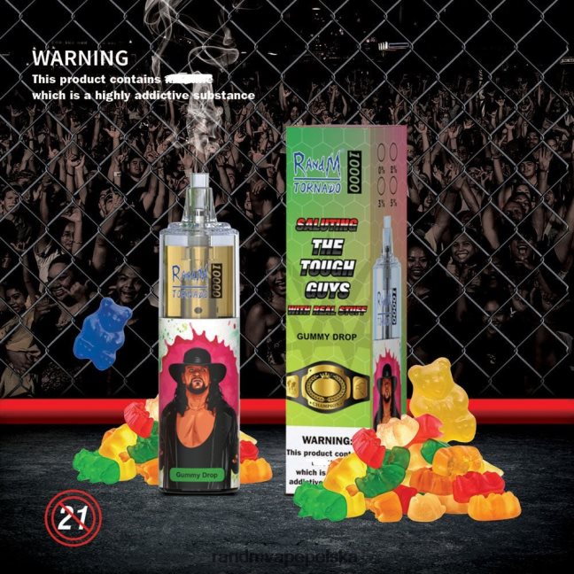 RandM Tornado 10000 urządzenie do waporyzacji z kontrolą przepływu powietrza 1 szt 624VFR106 gumowata kropla - RandM Disposable Vape