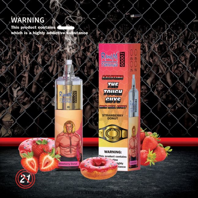 RandM Tornado 10000 urządzenie do waporyzacji z kontrolą przepływu powietrza 1 szt 624VFR116 tęczowy cukierek - RandM Disposable Vape