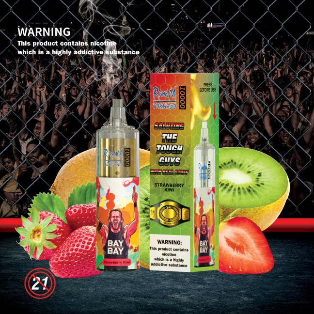 RandM Tornado 10000 urządzenie do waporyzacji z kontrolą przepływu powietrza 1 szt 624VFR116 tęczowy cukierek - RandM Disposable Vape