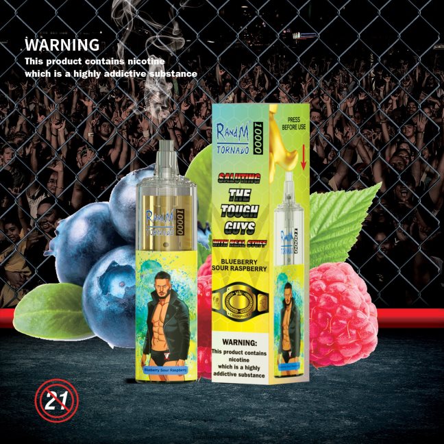 RandM Tornado 10000 urządzenie do waporyzacji z kontrolą przepływu powietrza 1 szt 624VFR116 tęczowy cukierek - RandM Disposable Vape