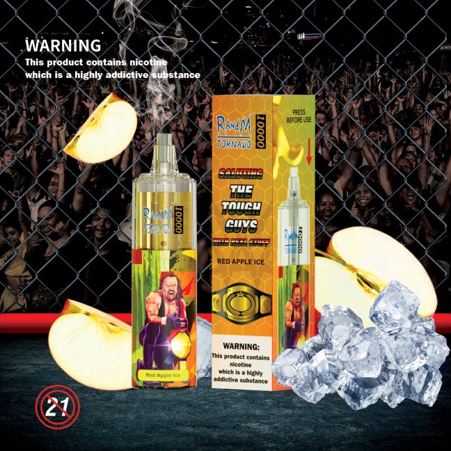 RandM Tornado 10000 urządzenie do waporyzacji z kontrolą przepływu powietrza 1 szt 624VFR116 tęczowy cukierek - RandM Disposable Vape