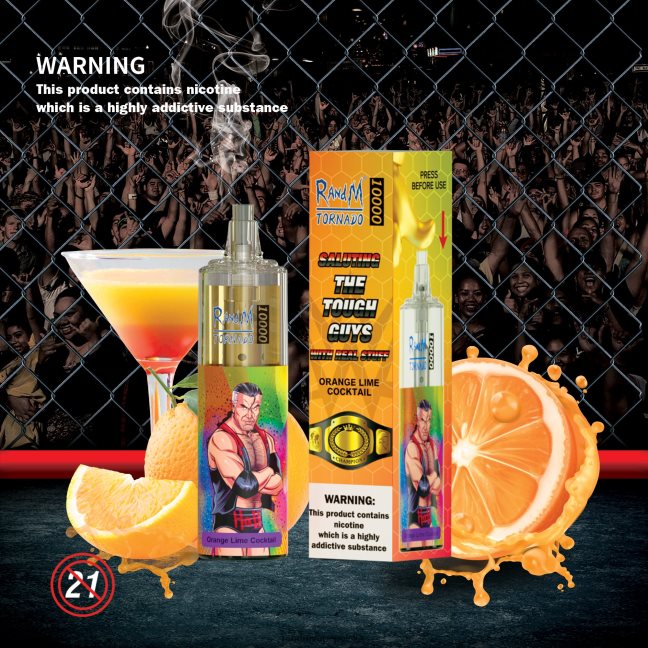 RandM Tornado 10000 urządzenie do waporyzacji z kontrolą przepływu powietrza 1 szt 624VFR116 tęczowy cukierek - RandM Disposable Vape