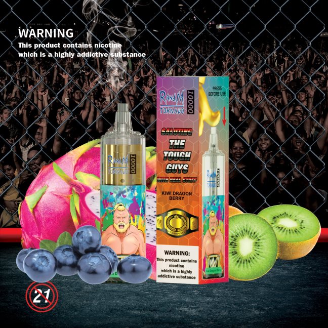 RandM Tornado 10000 urządzenie do waporyzacji z kontrolą przepływu powietrza 1 szt 624VFR116 tęczowy cukierek - RandM Disposable Vape