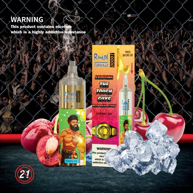 RandM Tornado 10000 urządzenie do waporyzacji z kontrolą przepływu powietrza 1 szt 624VFR116 tęczowy cukierek - RandM Disposable Vape