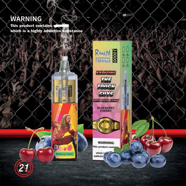 RandM Tornado 10000 urządzenie do waporyzacji z kontrolą przepływu powietrza 1 szt 624VFR116 tęczowy cukierek - RandM Disposable Vape