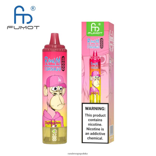 Fumot RandM Tornado Urządzenie vape 15000 z baterią i wyświetlaczem ejuice w wersji 1 624VFR26 vimto - RandM Disposable Vape