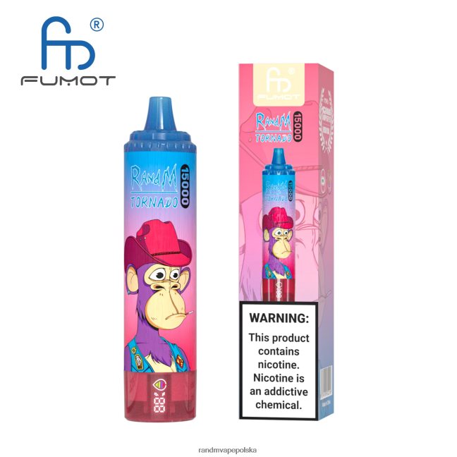 Fumot RandM Tornado Urządzenie vape 15000 z baterią i wyświetlaczem ejuice w wersji 1 624VFR26 vimto - RandM Disposable Vape