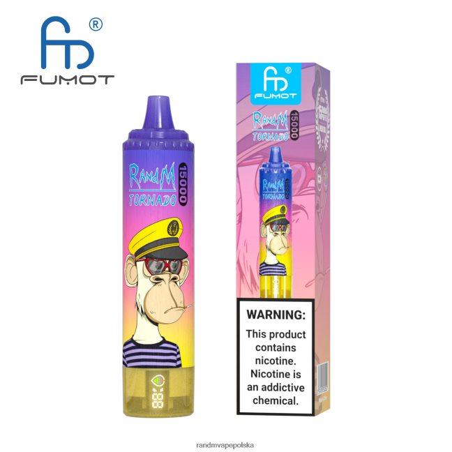 Fumot RandM Tornado Urządzenie vape 15000 z baterią i wyświetlaczem ejuice w wersji 1 624VFR26 vimto - RandM Disposable Vape