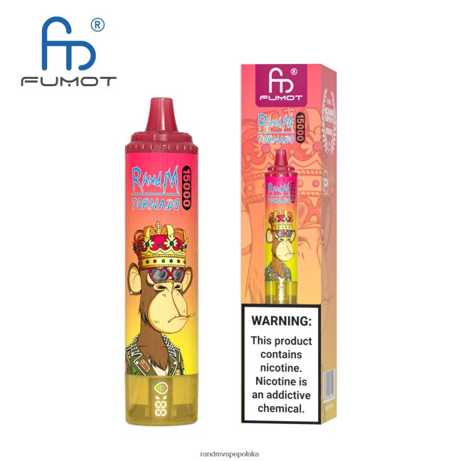 Fumot RandM Tornado Urządzenie vape 15000 z baterią i wyświetlaczem ejuice w wersji 1 624VFR26 vimto - RandM Disposable Vape