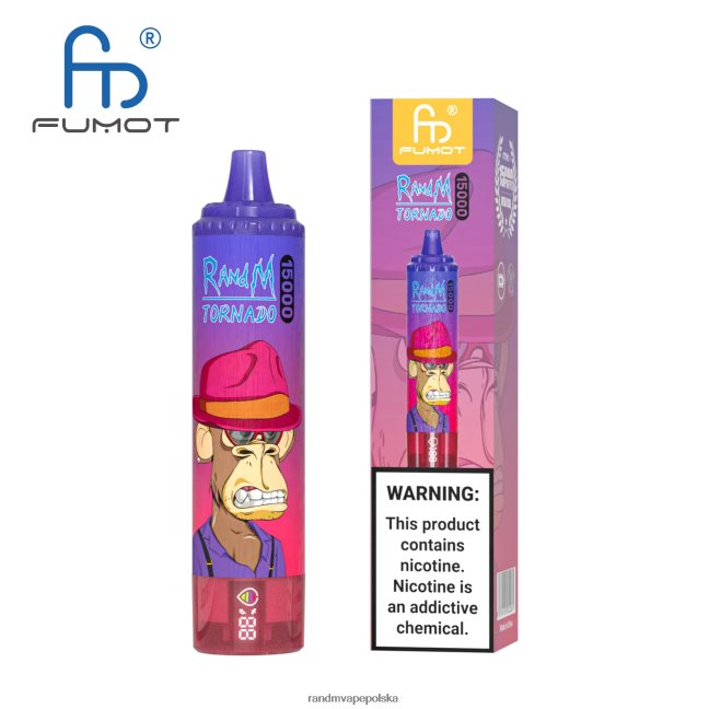 Fumot RandM Tornado Urządzenie vape 15000 z baterią i wyświetlaczem ejuice w wersji 1 624VFR26 vimto - RandM Disposable Vape
