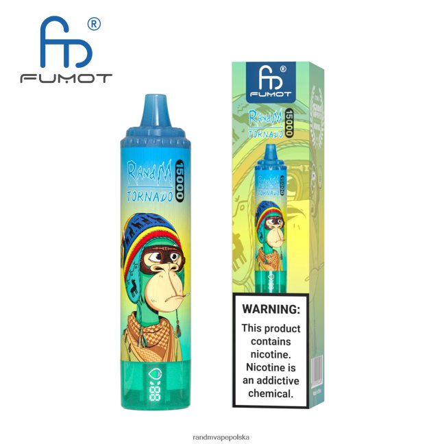 Fumot RandM Tornado Urządzenie vape 15000 z baterią i wyświetlaczem ejuice w wersji 1 624VFR26 vimto - RandM Disposable Vape