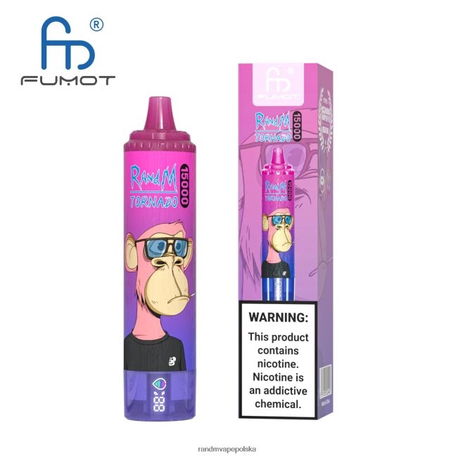 Fumot RandM Tornado Urządzenie vape 15000 z baterią i wyświetlaczem ejuice w wersji 1 624VFR26 vimto - RandM Disposable Vape