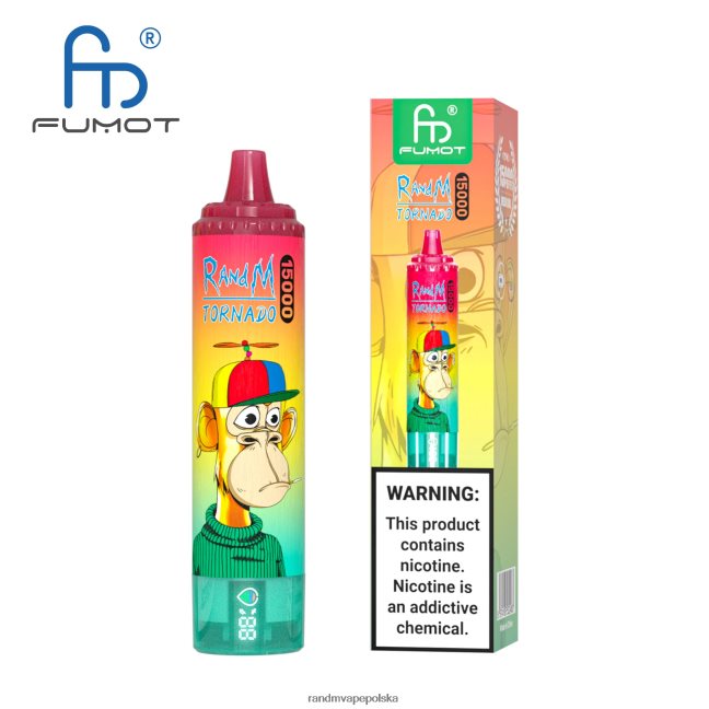 Fumot RandM Tornado Urządzenie vape 15000 z baterią i wyświetlaczem ejuice w wersji 1 624VFR26 vimto - RandM Disposable Vape