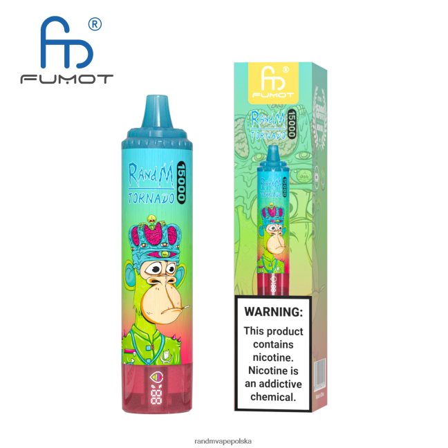 Fumot RandM Tornado Urządzenie vape 15000 z baterią i wyświetlaczem ejuice w wersji 1 624VFR26 vimto - RandM Disposable Vape