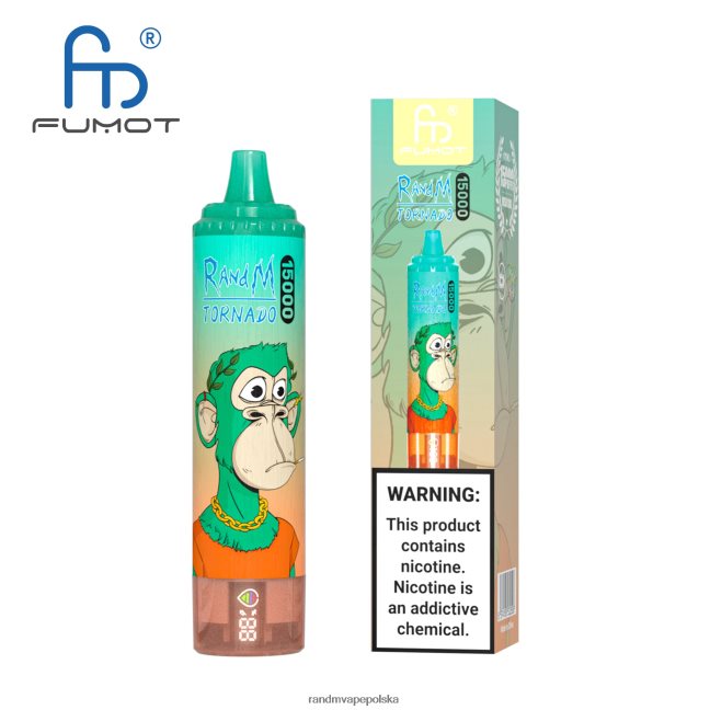 Fumot RandM Tornado Urządzenie vape 15000 z baterią i wyświetlaczem ejuice w wersji 1 624VFR26 vimto - RandM Disposable Vape