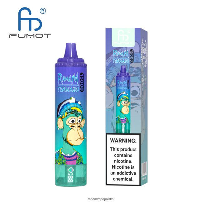 Fumot RandM Tornado Urządzenie vape 15000 z baterią i wyświetlaczem ejuice w wersji 1 624VFR26 vimto - RandM Disposable Vape
