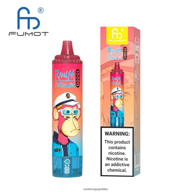 Fumot RandM Tornado Urządzenie vape 15000 z baterią i wyświetlaczem ejuice w wersji 1 624VFR26 vimto - RandM Disposable Vape