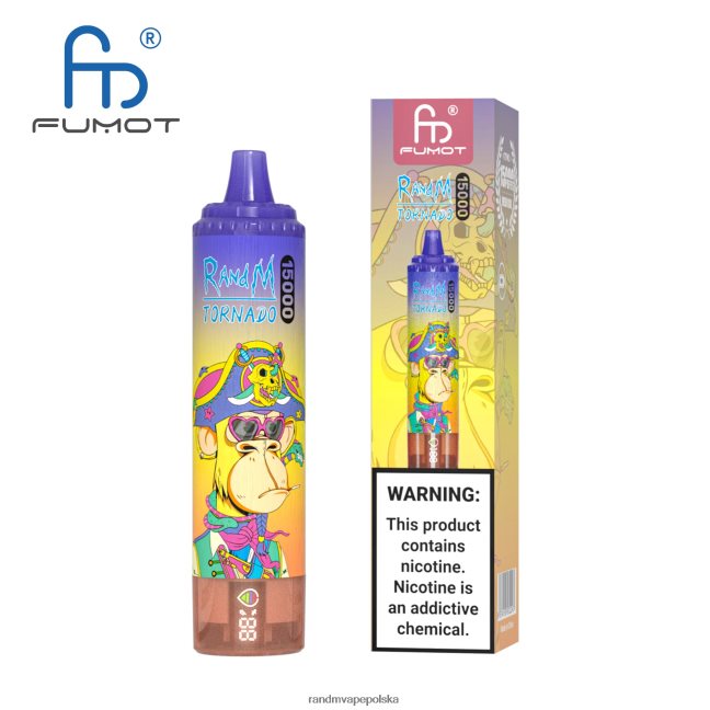Fumot RandM Tornado Urządzenie vape 15000 z baterią i wyświetlaczem ejuice w wersji 1 624VFR26 vimto - RandM Disposable Vape