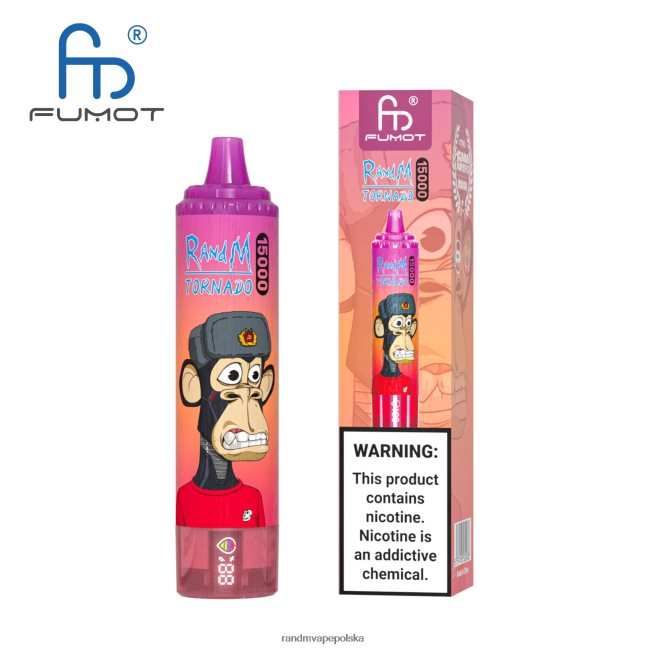 Fumot RandM Tornado Urządzenie vape 15000 z baterią i wyświetlaczem ejuice w wersji 1 624VFR26 vimto - RandM Disposable Vape