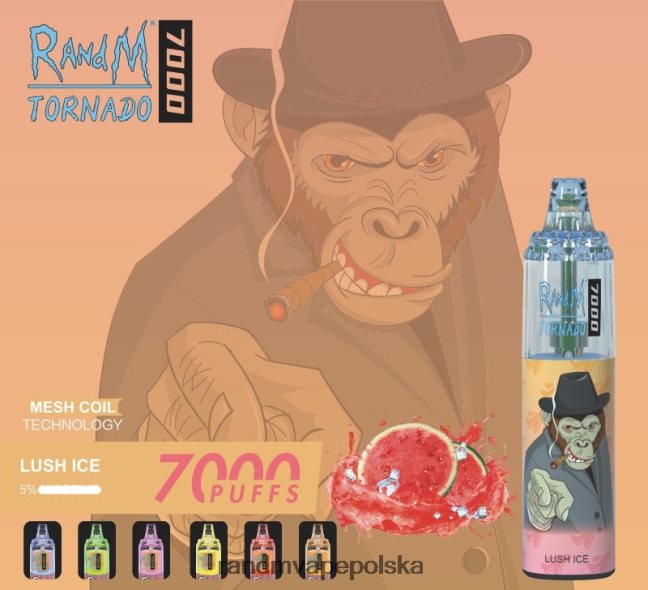 RandM Tornado 7000 urządzenie do waporyzacji z kontrolą przepływu powietrza 1 szt 624VFR165 bujny lód - RandM Vape Warszawa