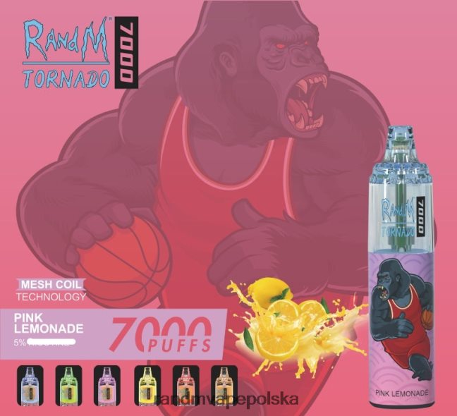 RandM Tornado 7000 urządzenie do waporyzacji z kontrolą przepływu powietrza 1 szt 624VFR174 różowa lemoniada - RandM Opinie