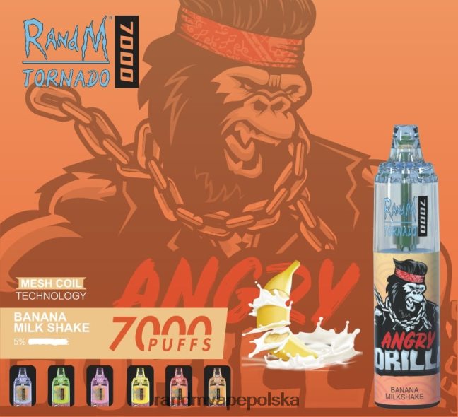 RandM Tornado 7000 urządzenie do waporyzacji z kontrolą przepływu powietrza 1 szt 624VFR177 Shake bananowy - RandM Tornado Warszawa