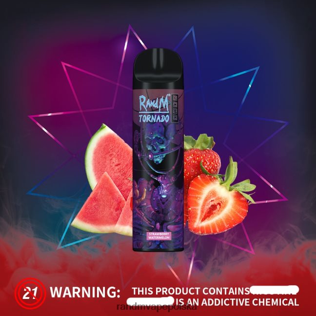 RandM Tornado 8000 urządzenie do waporyzacji z kontrolą przepływu powietrza 1 szt 624VFR238 arbuz truskawkowy - Tornado Vape Wrocław