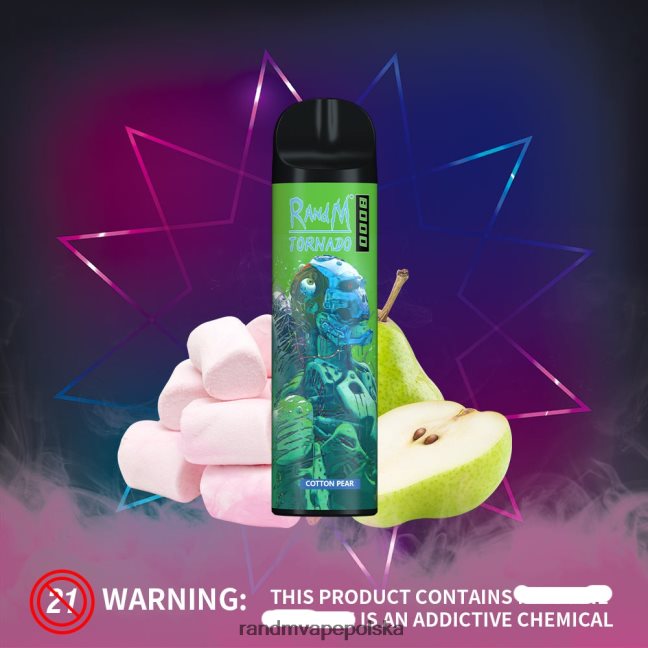 RandM Tornado 8000 urządzenie do waporyzacji z kontrolą przepływu powietrza 1 szt 624VFR241 bawełniana gruszka - RandM Vape Online