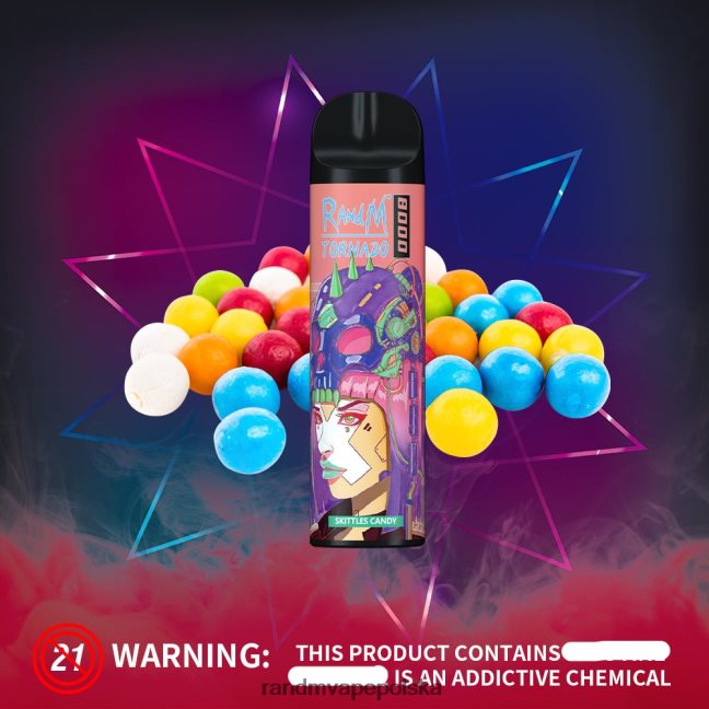 RandM Tornado 8000 urządzenie do waporyzacji z kontrolą przepływu powietrza 1 szt 624VFR248 lód jagodowy - Tornado Vape Wrocław