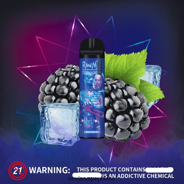 RandM Tornado 8000 urządzenie do waporyzacji z kontrolą przepływu powietrza 1 szt 624VFR248 lód jagodowy - Tornado Vape Wrocław
