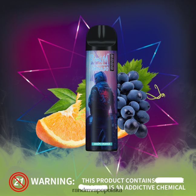 RandM Tornado 8000 urządzenie do waporyzacji z kontrolą przepływu powietrza 1 szt 624VFR248 lód jagodowy - Tornado Vape Wrocław