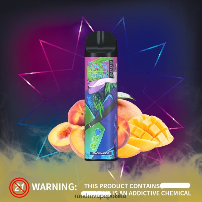 RandM Tornado 8000 urządzenie do waporyzacji z kontrolą przepływu powietrza 1 szt 624VFR251 brzoskwiniowe mango - RandM Vape Online