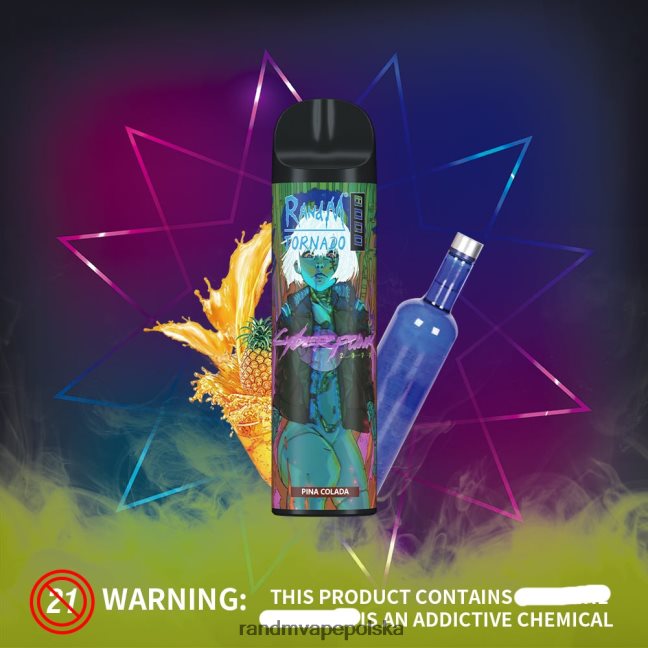 RandM Tornado 8000 urządzenie do waporyzacji z kontrolą przepływu powietrza 1 szt 624VFR252 pinacolada - RandM Vape Polska