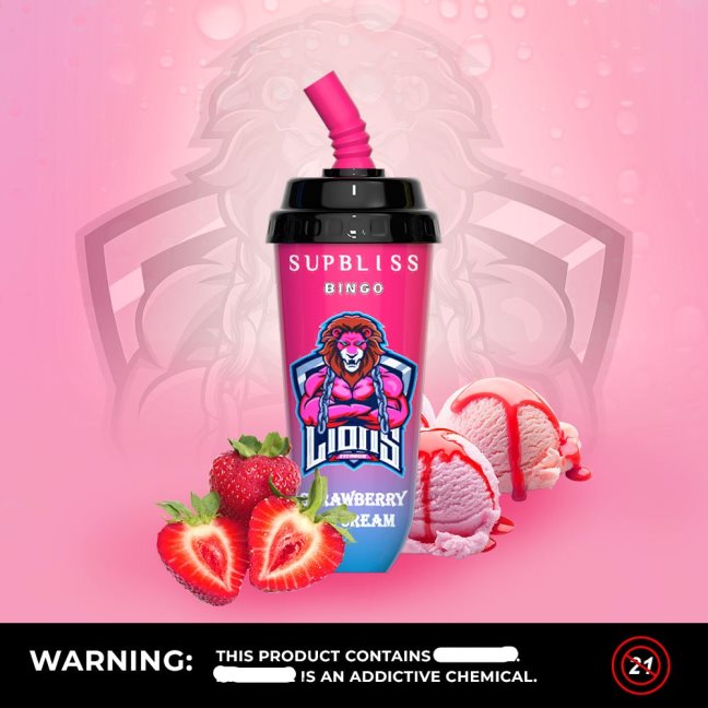 RandM Supbliss Bingo Urządzenie vape pod 8000 1szt 624VFR256 lody truskawkowe - RandM Disposable Vape