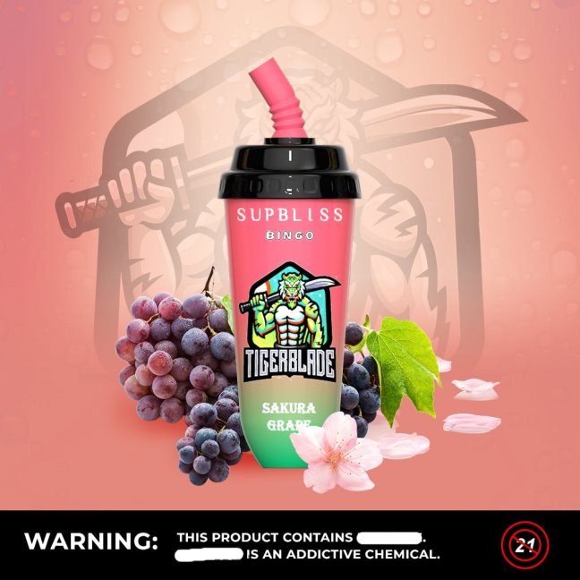 RandM Supbliss Bingo Urządzenie vape pod 8000 1szt 624VFR261 winogrono sakura - RandM Vape Online