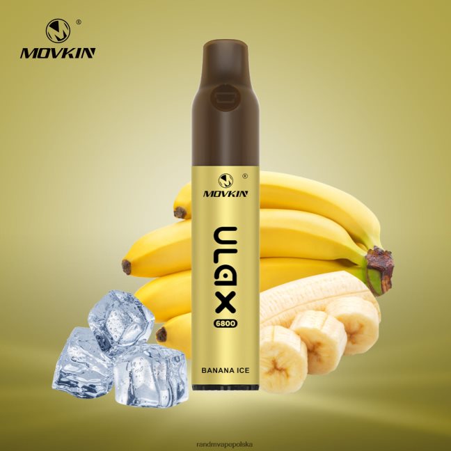 RandM Movkin Ulax Jednorazowe urządzenie z możliwością ładowania 6800 (cewka ceramiczna). 624VFR61 lód bananowy - RandM Vape Online